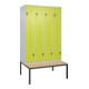 C+P Z-Spind Classic PLUS, Bank, 8 Fächer, 2120x1200x815mm, 7035/0024 Verschluss Sicherheits-Drehriegel Sitzbanktyp untergebaut Material Sitzfläche Buche-Hartholz-1