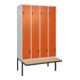 C+P Z-Spind Classic PLUS, Bank, 8 Fächer, 2120x1200x815mm, 7035/2004 Verschluss Sicherheits-Drehriegel Sitzbanktyp auskragend Material Sitzfläche Buche-Hartholz-1