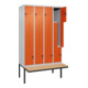 C+P Z-Spind Classic PLUS, Bank, 8 Fächer, 2120x1200x815mm, 7035/2004 Verschluss Sicherheits-Drehriegel Sitzbanktyp auskragend Material Sitzfläche Buche-Hartholz-2