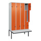 C+P Z-Spind Classic PLUS, Bank, 8 Fächer, 2120x1200x815mm, 7035/2004 Verschluss Sicherheits-Drehriegel Sitzbanktyp auskragend Material Sitzfläche Kunststoff-2