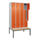 C+P Z-Spind Classic PLUS, Bank, 8 Fächer, 2120x1200x815mm, 7035/2004 Verschluss Sicherheits-Drehriegel Sitzbanktyp untergebaut Material Sitzfläche Buche-Hartholz-2