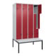 C+P Z-Spind Classic PLUS, Bank, 8 Fächer, 2120x1200x815mm, 7035/3003 Verschluss Sicherheits-Drehriegel Sitzbanktyp untergebaut Material Sitzfläche Kunststoff