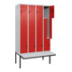 C+P Z-Spind Classic PLUS, Bank, 8 Fächer, 2120x1200x815mm, 7035/3020 Verschluss Sicherheits-Drehriegel Sitzbanktyp auskragend Material Sitzfläche Kunststoff-2