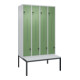 C+P Z-Spind Classic PLUS, Bank, 8 Fächer, 2120x1200x815mm, 7035/6011 Verschluss Sicherheits-Drehriegel Sitzbanktyp untergebaut Material Sitzfläche Kunststoff-1