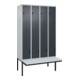 C+P Z-Spind Classic PLUS, Bank, 8 Fächer, 2120x1200x815mm, 7035/7016 Verschluss Sicherheits-Drehriegel Sitzbanktyp auskragend Material Sitzfläche Kunststoff-1