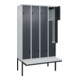 C+P Z-Spind Classic PLUS, Bank, 8 Fächer, 2120x1200x815mm, 7035/7016 Verschluss Sicherheits-Drehriegel Sitzbanktyp auskragend Material Sitzfläche Kunststoff-2
