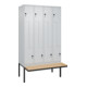 C+P Z-Spind Classic PLUS, Bank, 8 Fächer, 2120x1200x815mm, 7035/7035 Verschluss Sicherheits-Drehriegel Sitzbanktyp auskragend Material Sitzfläche Buche-Hartholz-1