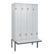 C+P Z-Spind Classic PLUS, Bank, 8 Fächer, 2120x1200x815mm, 7035/7035 Verschluss Sicherheits-Drehriegel Sitzbanktyp auskragend Material Sitzfläche Kunststoff-1
