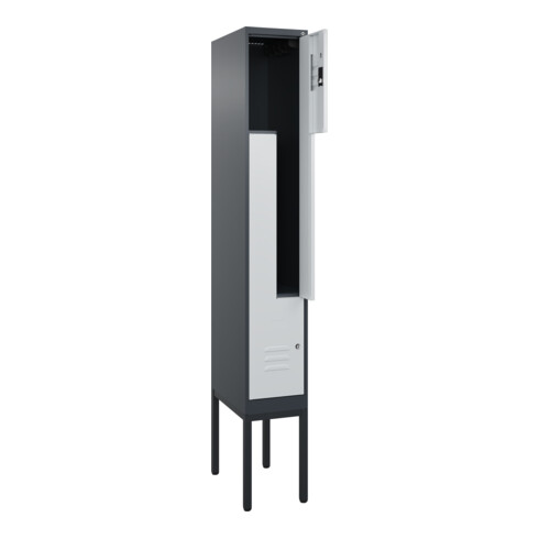 C+P Z-Spind Classic PLUS, Gestell, 2 Fächer, 2120x300x500mm, 7016/7035 Verschluss Zylinderschloss