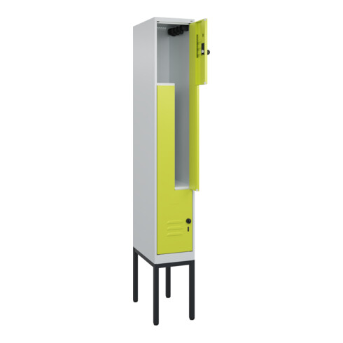 C+P Z-Spind Classic PLUS, Gestell, 2 Fächer, 2120x300x500mm, 7035/0024 Verschluss Sicherheits-Drehriegel