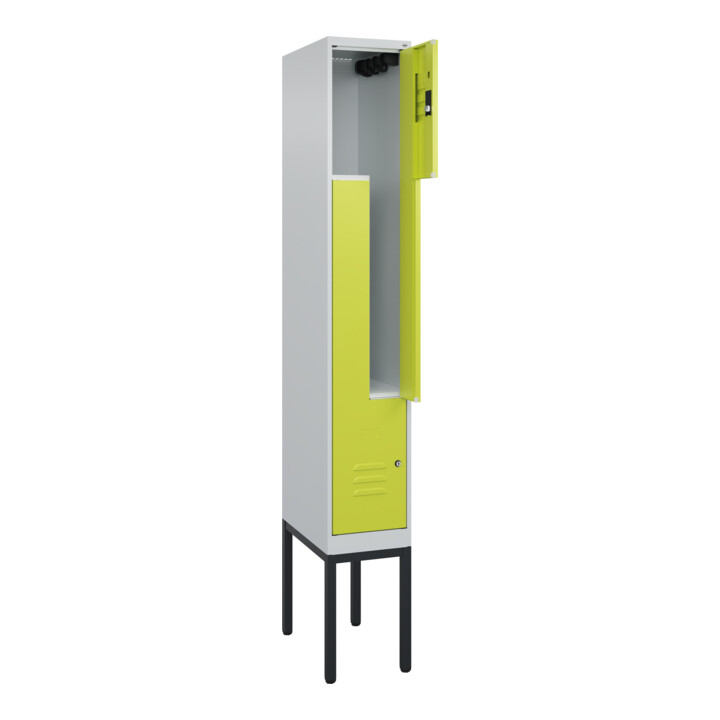 C+P Z-Spind Classic PLUS, Gestell, 2 Fächer, 2120x300x500mm, 7035/0024 Verschluss Zylinderschloss