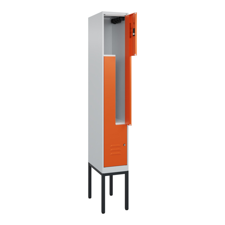 C+P Z-Spind Classic PLUS, Gestell, 2 Fächer, 2120x300x500mm, 7035/2004 Verschluss Zylinderschloss