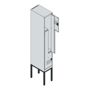 C+P Z-Spind Classic PLUS, Gestell, 2 Fächer, 2120x300x500mm, 7035/3003 Verschluss Sicherheits-Drehriegel-4