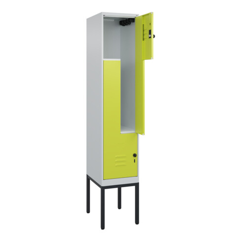 C+P Z-Spind Classic PLUS, Gestell, 2 Fächer, 2120x400x500mm, 7035/0024 Verschluss Sicherheits-Drehriegel
