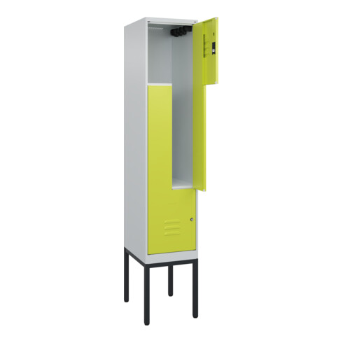 C+P Z-Spind Classic PLUS, Gestell, 2 Fächer, 2120x400x500mm, 7035/0024 Verschluss Zylinderschloss