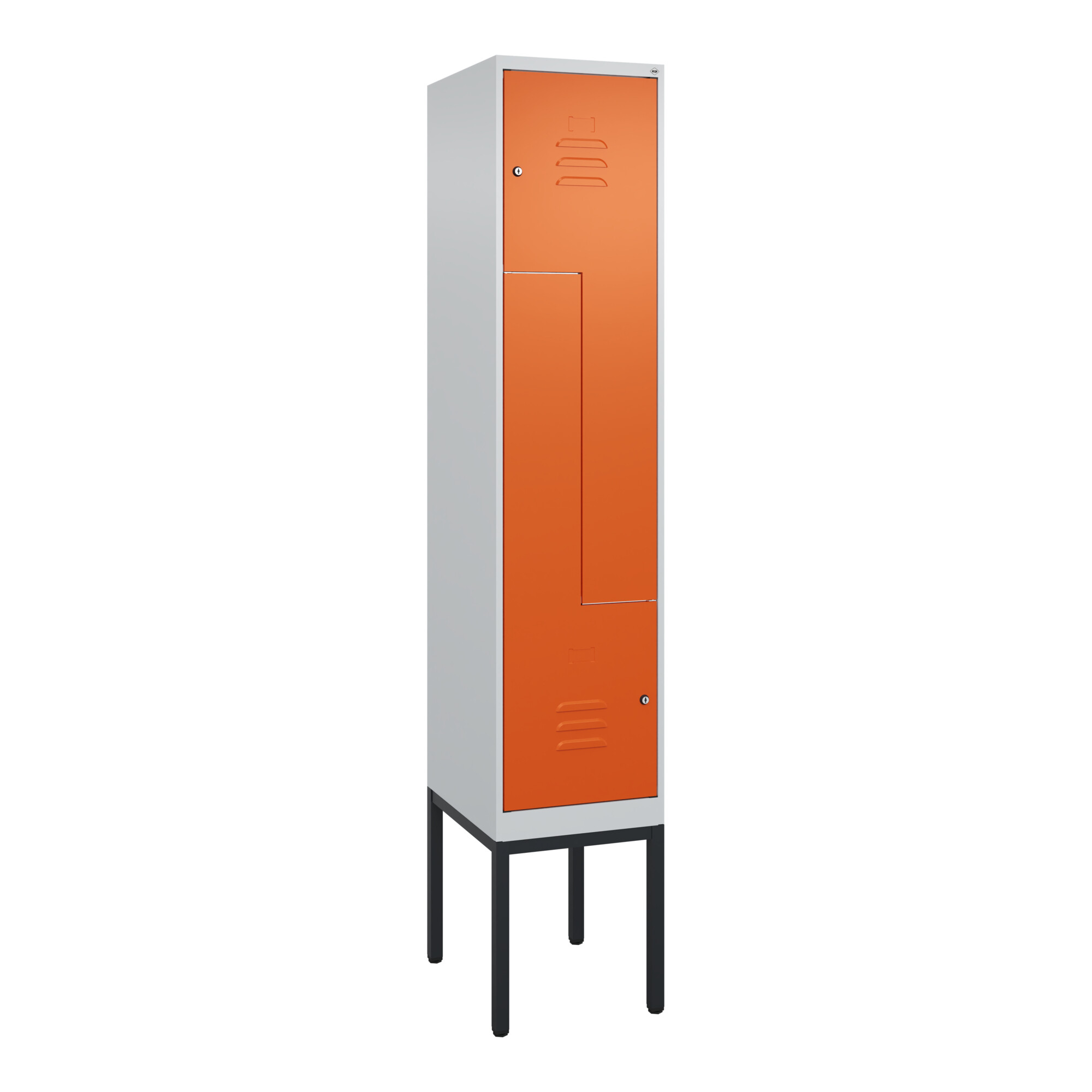 C+P Z-Spind Classic PLUS, Gestell, 2 Fächer, 2120x400x500mm, 7035/2004 Verschluss Zylinderschloss ; C + P Möbelsysteme