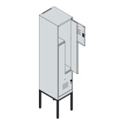 C+P Z-Spind Classic PLUS, Gestell, 2 Fächer, 2120x400x500mm, 7035/3020 Verschluss Sicherheits-Drehriegel-2