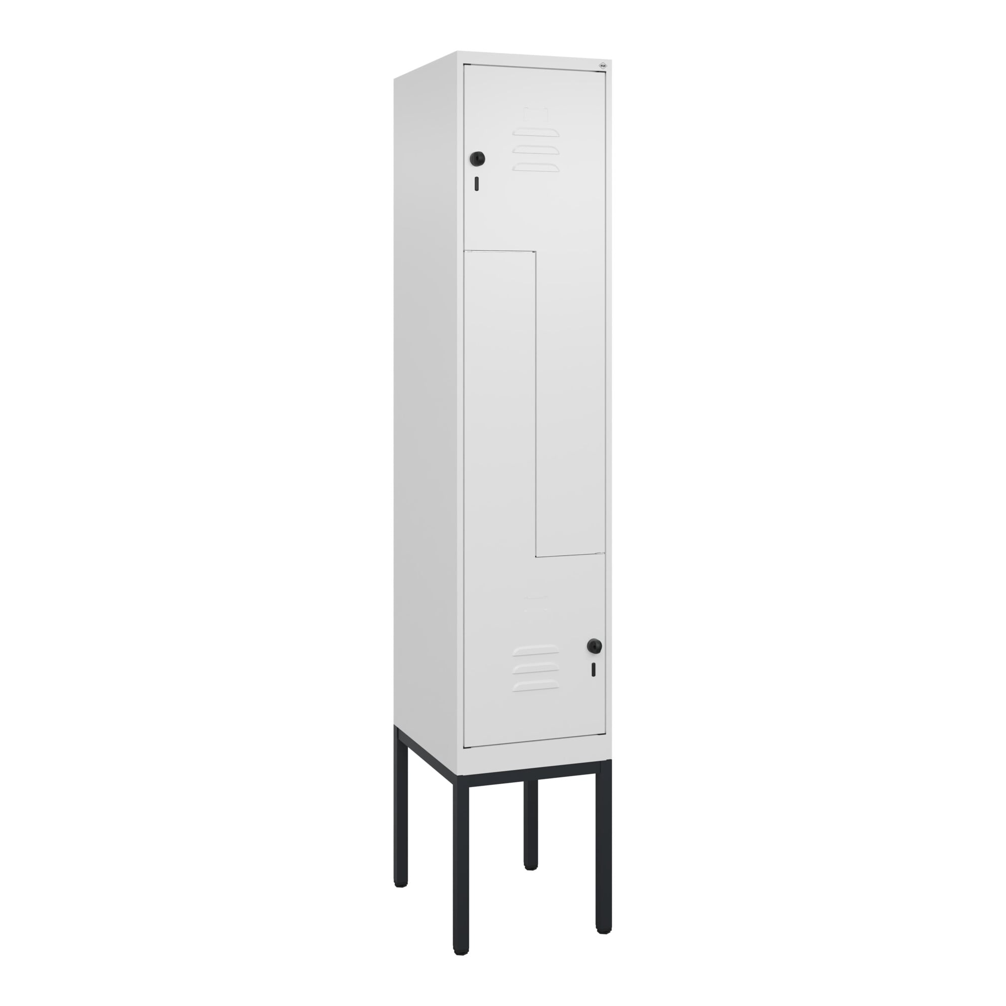 C+P Z-Spind Classic PLUS, Gestell, 2 Fächer, 2120x400x500mm, 9016/9016 Verschluss Sicherheits-Drehriegel ; C + P Möbelsysteme