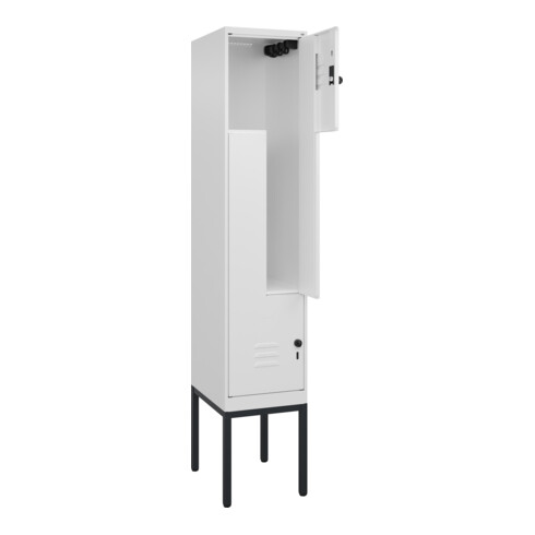 C+P Z-Spind Classic PLUS, Gestell, 2 Fächer, 2120x400x500mm, 9016/9016 Verschluss Sicherheits-Drehriegel