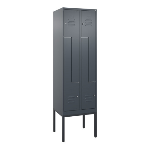C+P Z-Spind Classic PLUS, Gestell, 4 Fächer, 2120x600x500mm, 7016/7016 Verschluss Zylinderschloss