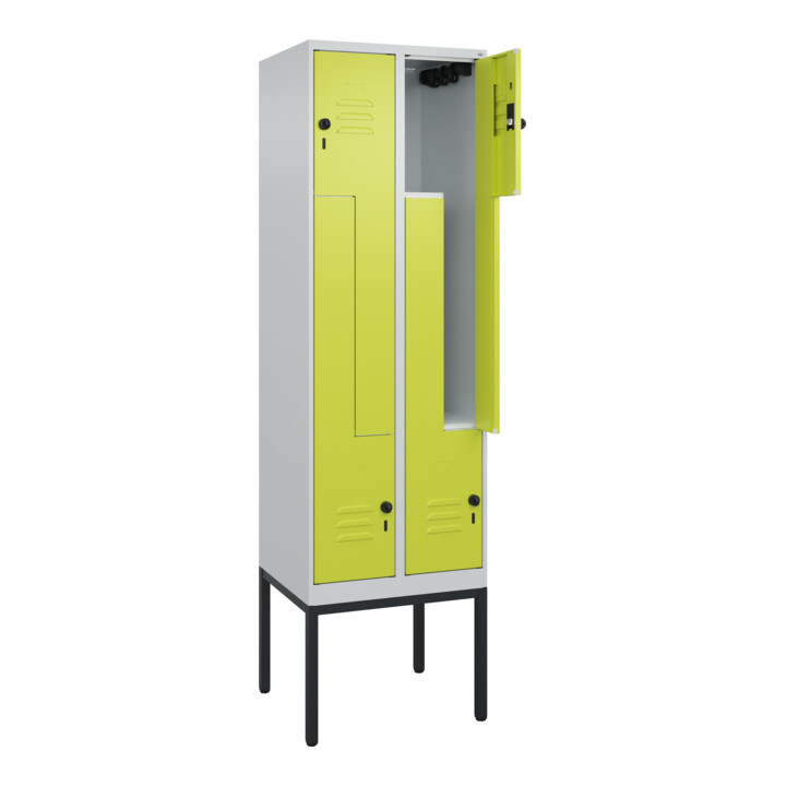 C+P Z-Spind Classic PLUS, Gestell, 4 Fächer, 2120x600x500mm, 7035/0024 Verschluss Sicherheits-Drehriegel