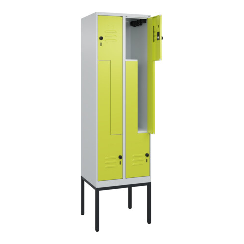 C+P Z-Spind Classic PLUS, Gestell, 4 Fächer, 2120x600x500mm, 7035/0024 Verschluss Sicherheits-Drehriegel
