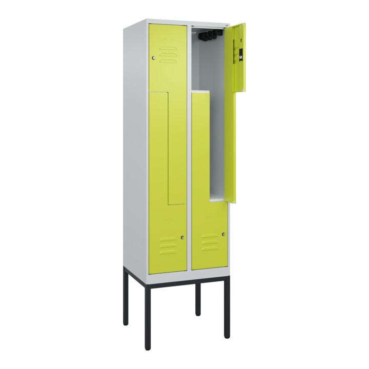 C+P Z-Spind Classic PLUS, Gestell, 4 Fächer, 2120x600x500mm, 7035/0024 Verschluss Zylinderschloss