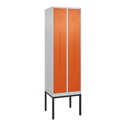 C+P Z-Spind Classic PLUS, Gestell, 4 Fächer, 2120x600x500mm, 7035/2004 Verschluss Zylinderschloss