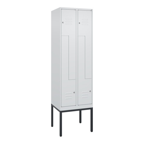 C+P Z-Spind Classic PLUS, Gestell, 4 Fächer, 2120x600x500mm, 7035/7035 Verschluss Zylinderschloss