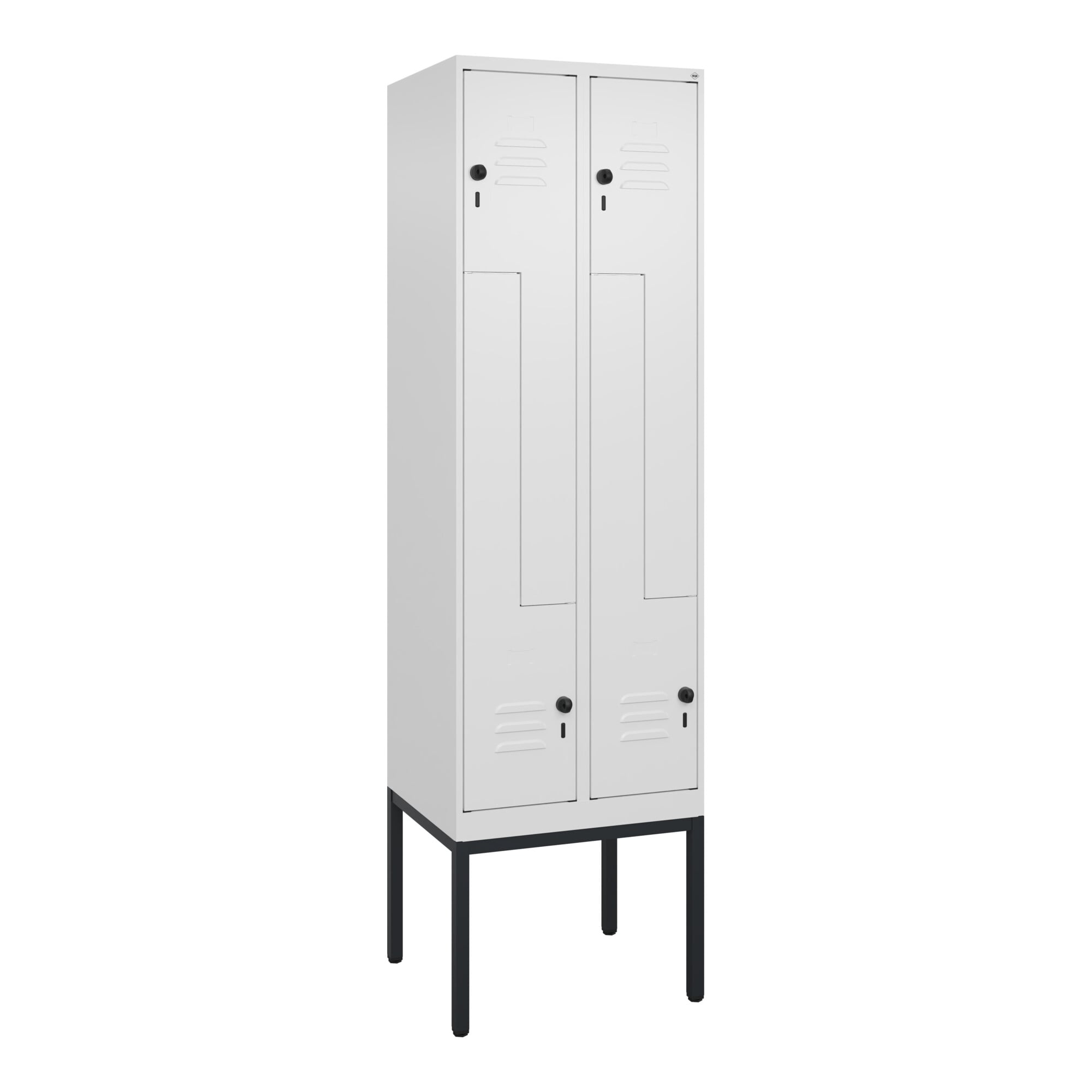 C+P Z-Spind Classic PLUS, Gestell, 4 Fächer, 2120x600x500mm, 9016/9016 Verschluss Sicherheits-Drehriegel ; C + P Möbelsysteme