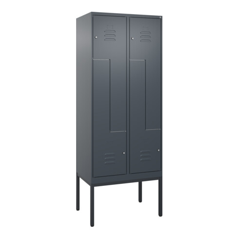 C+P Z-Spind Classic PLUS, Gestell, 4 Fächer, 2120x800x500mm, 7016/7016 Verschluss Zylinderschloss