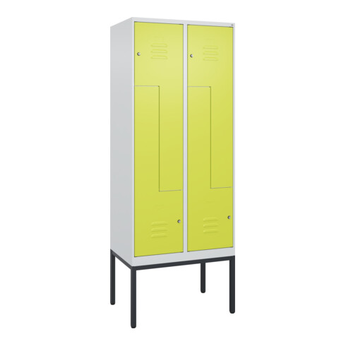 C+P Z-Spind Classic PLUS, Gestell, 4 Fächer, 2120x800x500mm, 7035/0024 Verschluss Zylinderschloss
