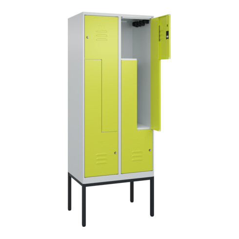 C+P Z-Spind Classic PLUS, Gestell, 4 Fächer, 2120x800x500mm, 7035/0024 Verschluss Zylinderschloss