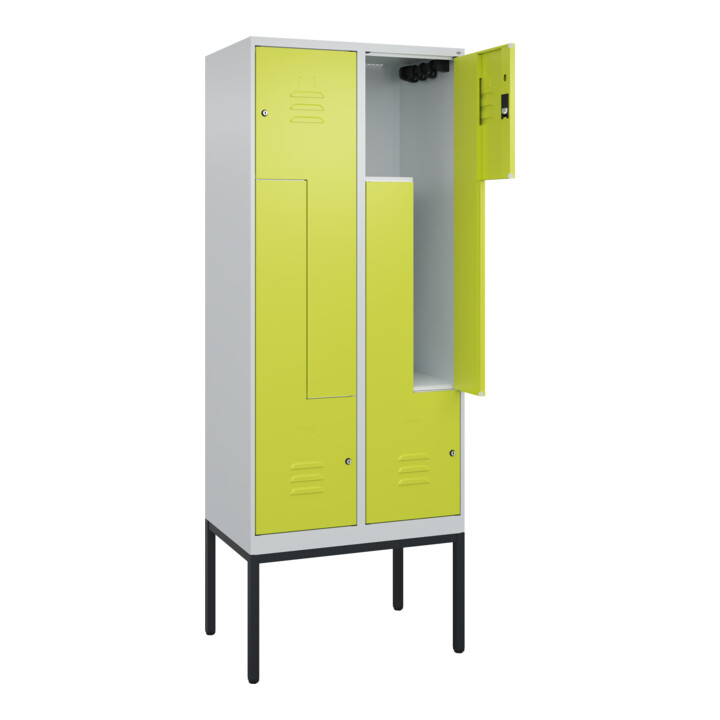 C+P Z-Spind Classic PLUS, Gestell, 4 Fächer, 2120x800x500mm, 7035/0024 Verschluss Zylinderschloss