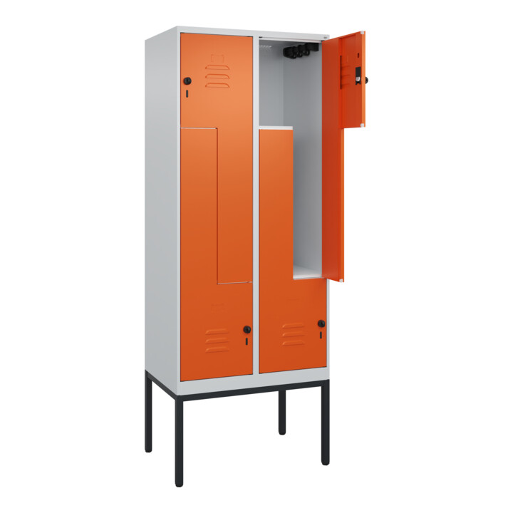 C+P Z-Spind Classic PLUS, Gestell, 4 Fächer, 2120x800x500mm, 7035/2004 Verschluss Sicherheits-Drehriegel