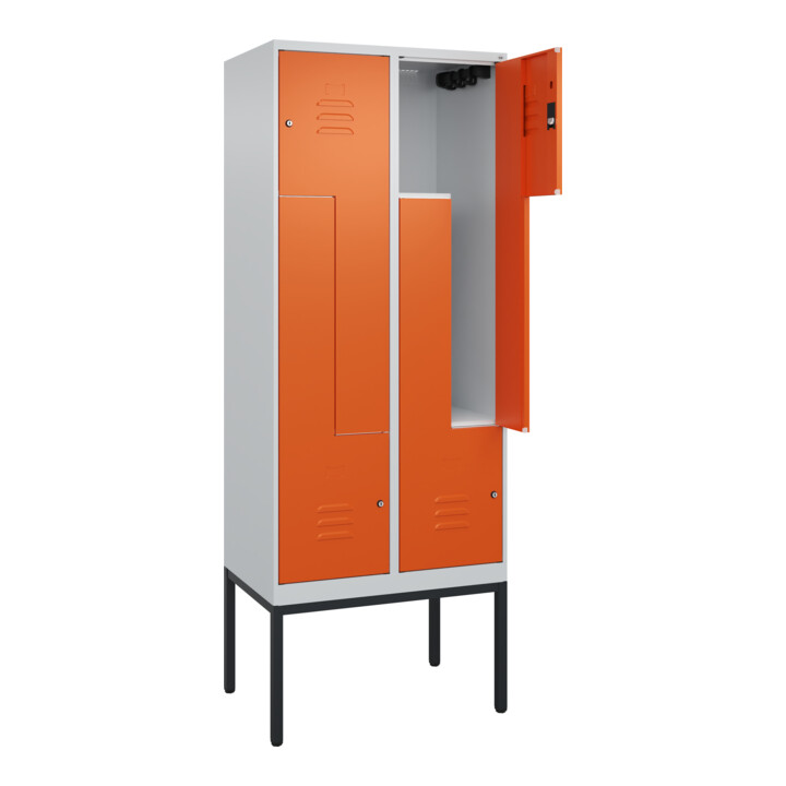 C+P Z-Spind Classic PLUS, Gestell, 4 Fächer, 2120x800x500mm, 7035/2004 Verschluss Zylinderschloss