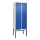 C+P Z-Spind Classic PLUS, Gestell, 4 Fächer, 2120x800x500mm, 7035/5010 Verschluss Zylinderschloss