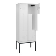 C+P Z-Spind Classic PLUS, Gestell, 4 Fächer, 2120x800x500mm, 9016/9016 Verschluss Zylinderschloss-2