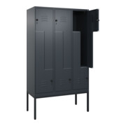 C+P Z-Spind Classic PLUS, Gestell, 6 Fächer, 2120x1200x500mm, 7016/7016 Verschluss Sicherheits-Drehriegel-5