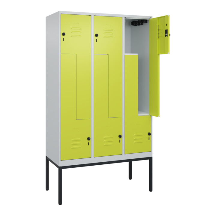 C+P Z-Spind Classic PLUS, Gestell, 6 Fächer, 2120x1200x500mm, 7035/0024 Verschluss Sicherheits-Drehriegel