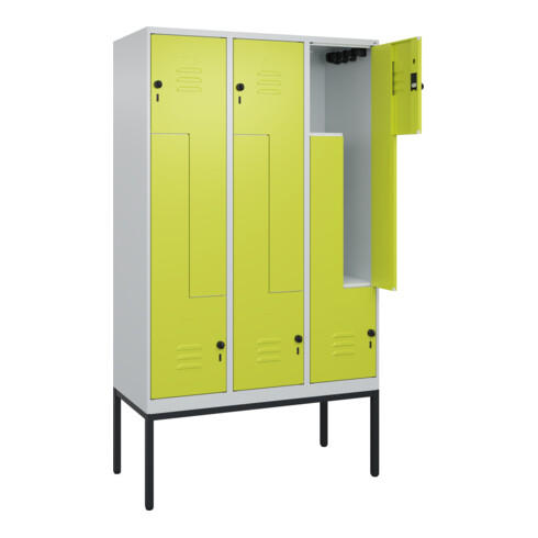 C+P Z-Spind Classic PLUS, Gestell, 6 Fächer, 2120x1200x500mm, 7035/0024 Verschluss Sicherheits-Drehriegel
