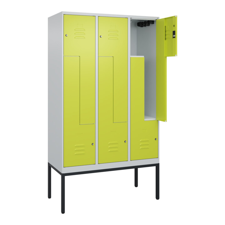 C+P Z-Spind Classic PLUS, Gestell, 6 Fächer, 2120x1200x500mm, 7035/0024 Verschluss Zylinderschloss