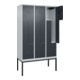 C+P Z-Spind Classic PLUS, Gestell, 6 Fächer, 2120x1200x500mm, 7035/7016 Verschluss Zylinderschloss-2