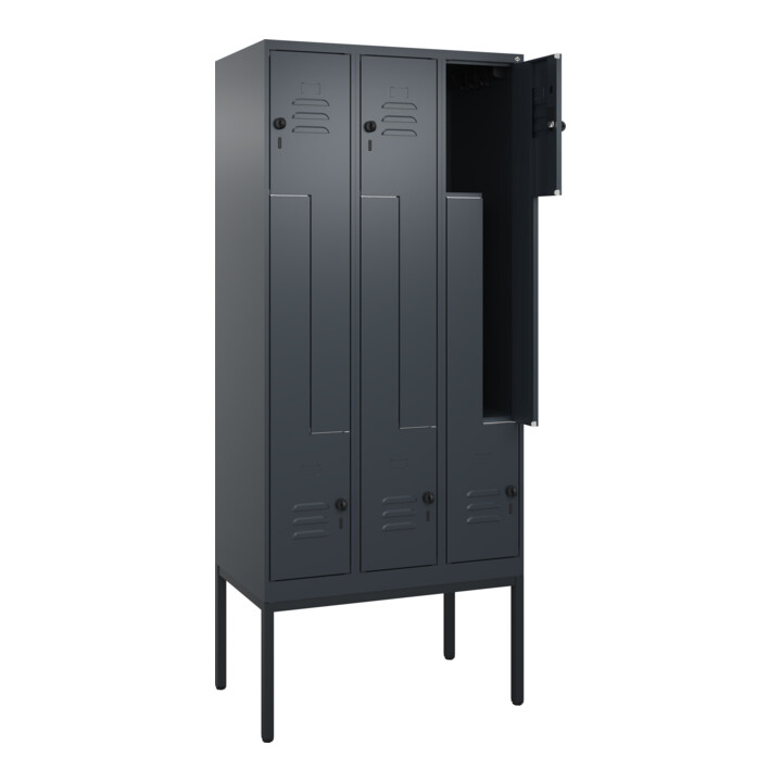 C+P Z-Spind Classic PLUS, Gestell, 6 Fächer, 2120x900x500mm, 7016/7016 Verschluss Sicherheits-Drehriegel