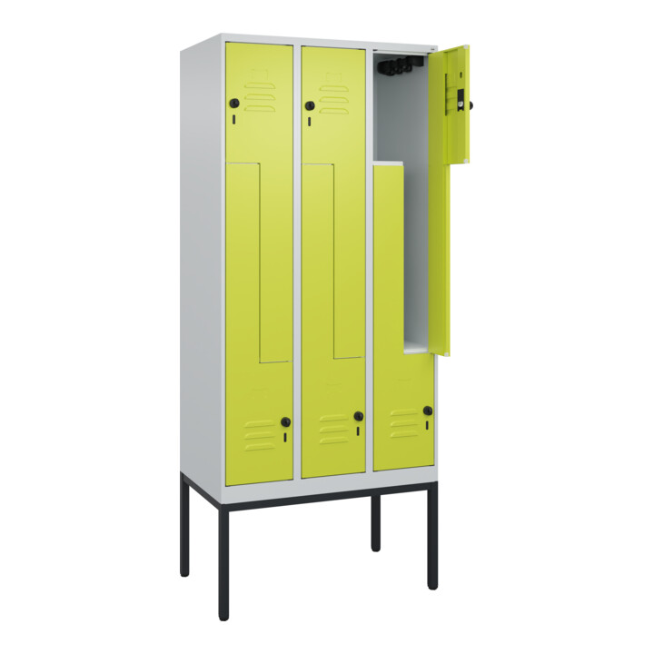 C+P Z-Spind Classic PLUS, Gestell, 6 Fächer, 2120x900x500mm, 7035/0024 Verschluss Sicherheits-Drehriegel
