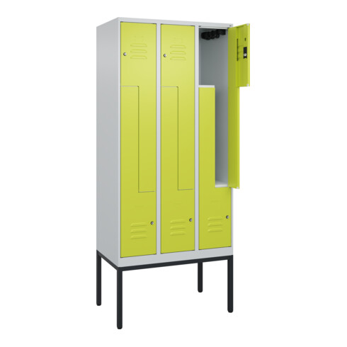 C+P Z-Spind Classic PLUS, Gestell, 6 Fächer, 2120x900x500mm, 7035/0024 Verschluss Zylinderschloss