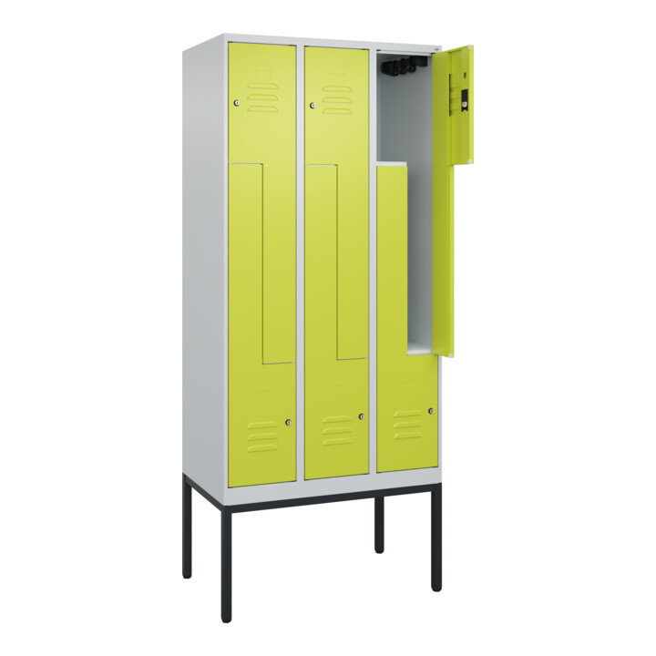 C+P Z-Spind Classic PLUS, Gestell, 6 Fächer, 2120x900x500mm, 7035/0024 Verschluss Zylinderschloss