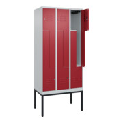 C+P Z-Spind Classic PLUS, Gestell, 6 Fächer, 2120x900x500mm, 7035/3003 Verschluss Zylinderschloss-4