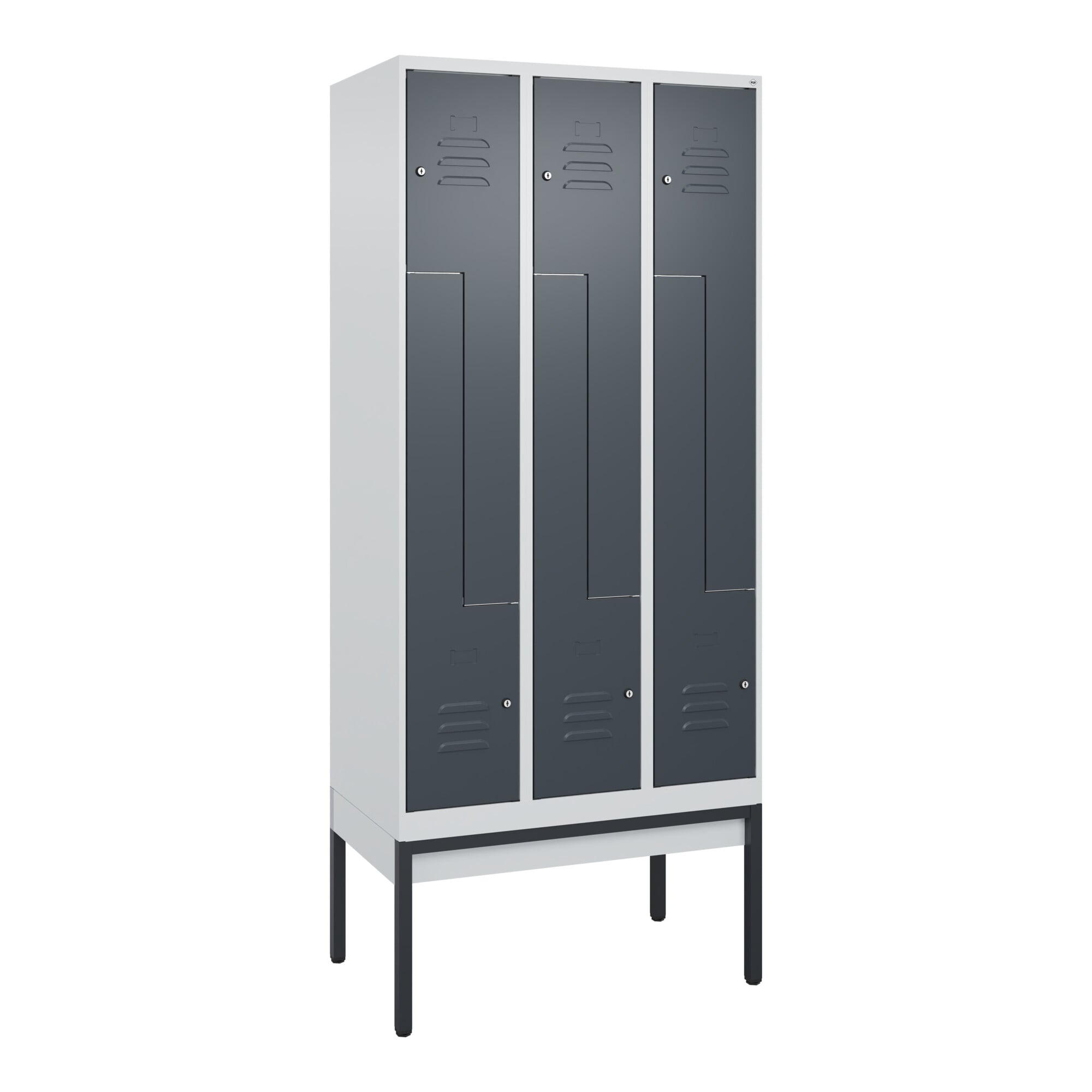 C+P Z-Spind Classic PLUS, Gestell, 6 Fächer, 2120x900x500mm, 7035/7016 Verschluss Zylinderschloss ; C + P Möbelsysteme