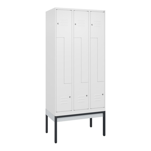 C+P Z-Spind Classic PLUS, Gestell, 6 Fächer, 2120x900x500mm, 9016/9016 Verschluss Zylinderschloss